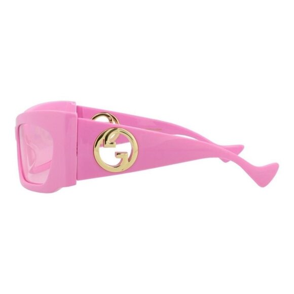 Gucci Womens Shield/Wrap Pink Pink Pink Fashion Designer Eyewear - Picture 3 of 4